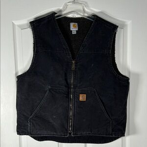 Carhartt Charcoal Black Sherpa Lined Vest 
V26-BLK Size L